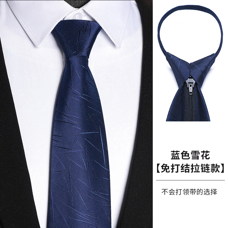 Men's Formal Business Wedding Tie – No-Knot Black Formal Business Zip-Up Tie – Men's Accessories