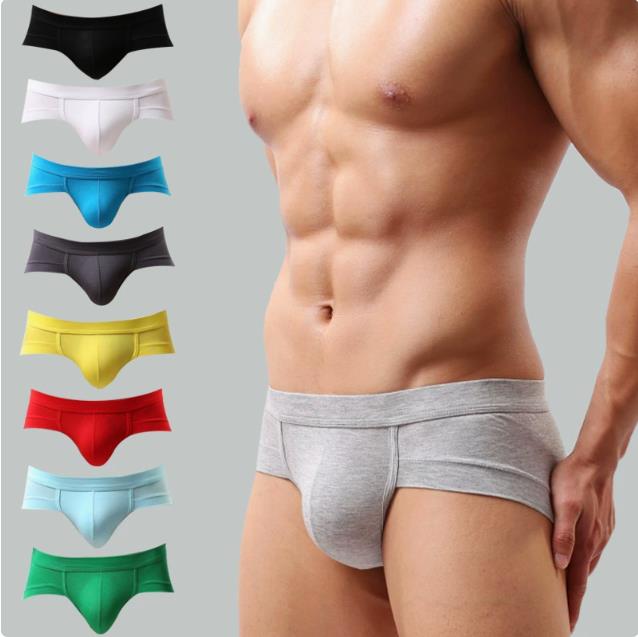 Men's Briefs: Low-rise Modal Briefs with Contoured Front Panel, Anti-Restriction Design, Plain Colour, Minimalist Style