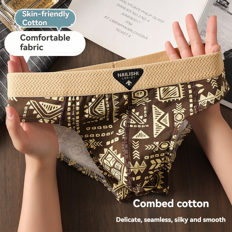 Men's Underwear: Ethnic-Style Trendy Boxer Shorts – Cotton, Breathable, Mid-Rise Boxer Shorts for Young Men
