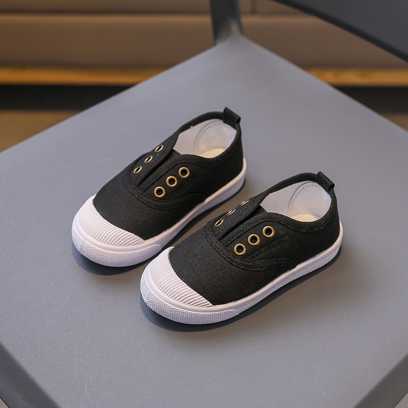 Breathable, durable and non-slip trainers for girls; low-top canvas shoes for boys and girls; soft-soled casual shoes for babies and children