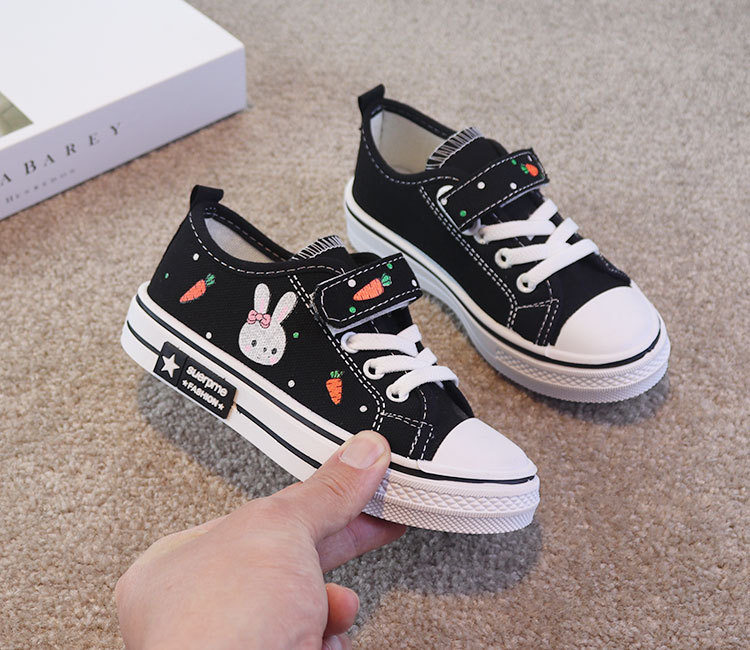 Girls' Non-Slip, Breathable, Soft-Soled Trainers; Canvas Shoes; Girls' Flat Shoes; Children's Shoes