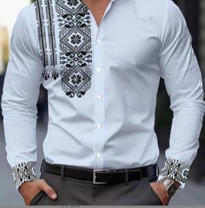 New men's plus size casual long sleeved shirt, personalized trendy men's long sleeved 3D digital printed shirt, men's shirt