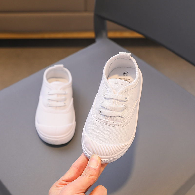 Girls' Non-Slip, Durable, Breathable Trainers; Flat Shoes; Children's Canvas Shoes; Baby Soft-Soled Shoes; Children's Shoes