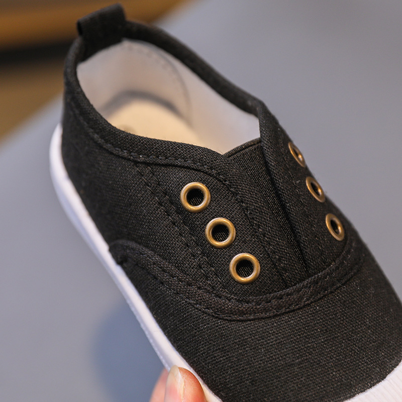 Breathable, durable and non-slip trainers for girls; low-top canvas shoes for boys and girls; soft-soled casual shoes for babies and children