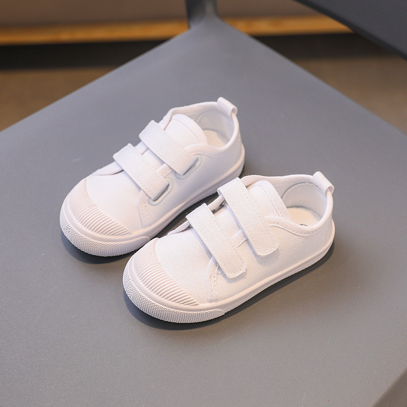 Breathable, durable and non-slip trainers for girls; low-top canvas shoes for boys and girls; soft-soled casual shoes for babies and children