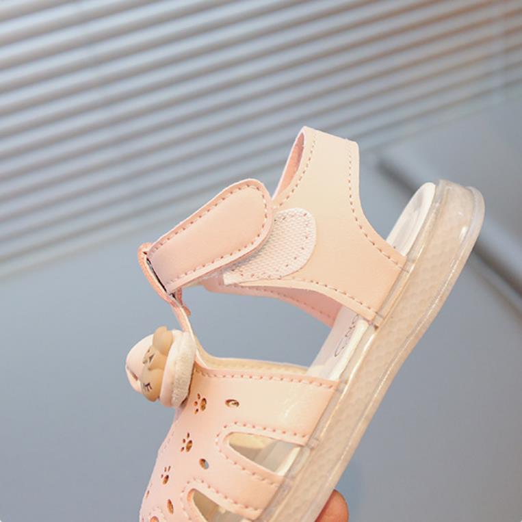 New girls' hollow out anti slip and wear-resistant sandals Korean version bow princess shoes soft sole single shoe