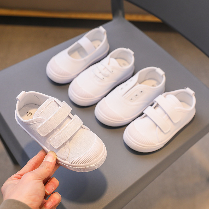 Girls' Non-Slip, Durable, Breathable Trainers; Flat Shoes; Children's Canvas Shoes; Baby Soft-Soled Shoes; Children's Shoes