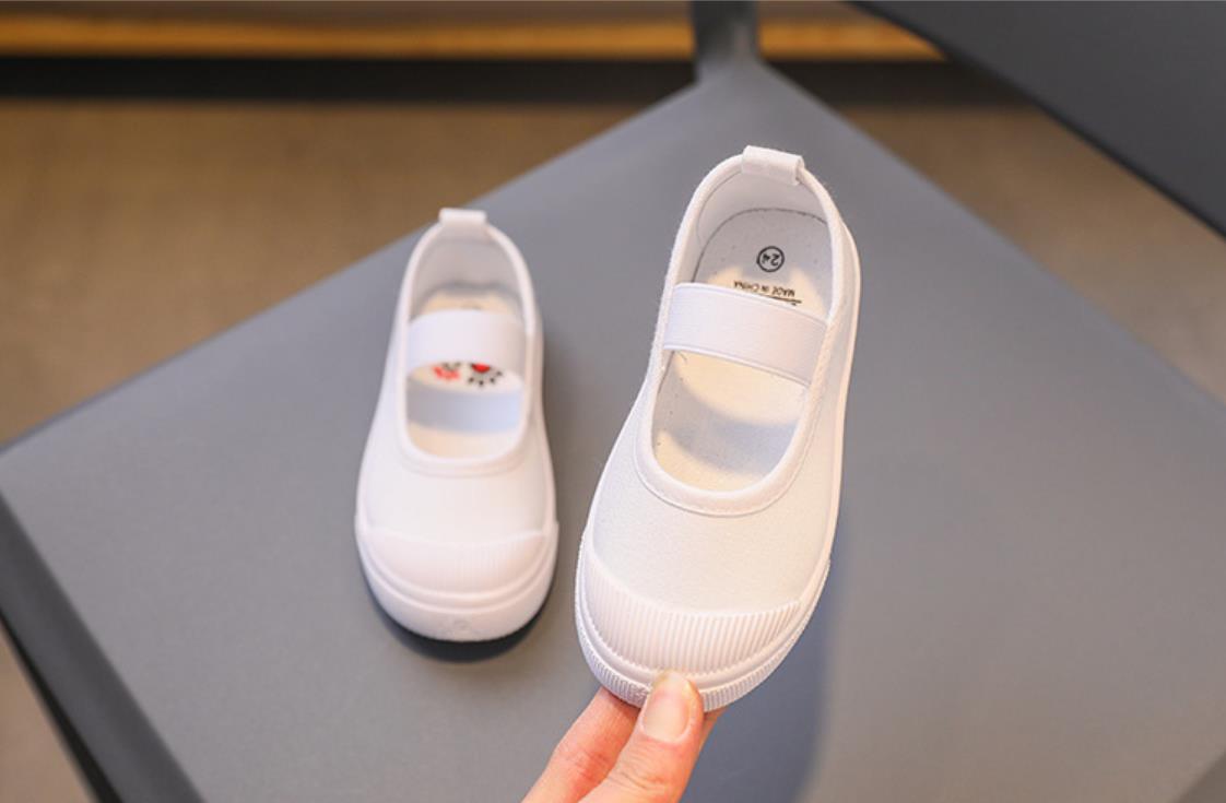 Girls' Non-Slip, Durable, Breathable Trainers; Flat Shoes; Children's Canvas Shoes; Baby Soft-Soled Shoes; Children's Shoes