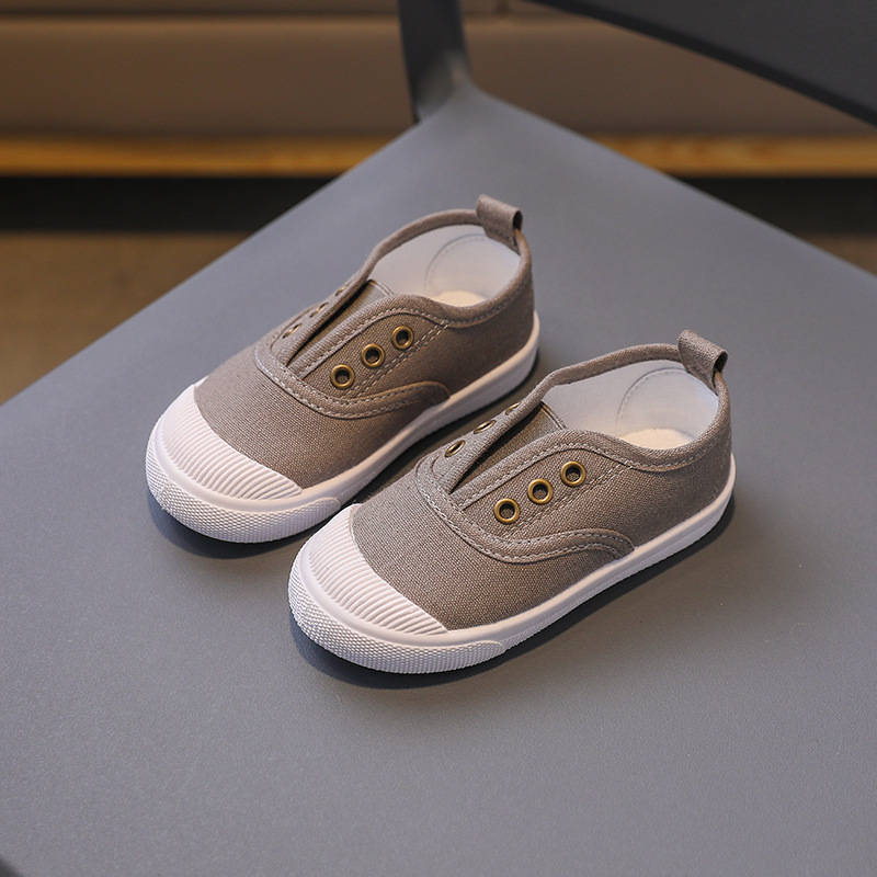 Breathable, durable and non-slip trainers for girls; low-top canvas shoes for boys and girls; soft-soled casual shoes for babies and children
