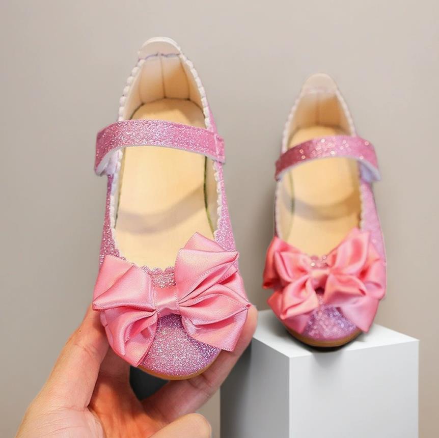 Girls' Bow-Tied Breathable Non-Slip Sandals – Korean-Style Children's Princess Shoes – Girls' Bow-Tied Flat Leather Shoes
