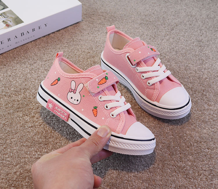 Girls' Non-Slip, Breathable, Soft-Soled Trainers; Canvas Shoes; Girls' Flat Shoes; Children's Shoes