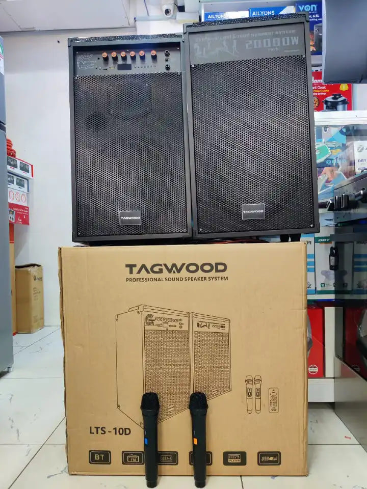 Tagwood LTS-10D Outdoor Speaker with Bluetooth, FM Radio, two free wireless Microphone