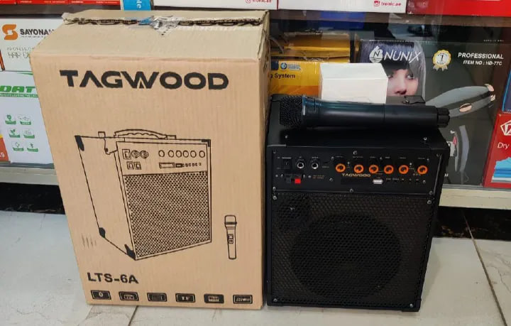 TAGWOOD LTS -6A Rechargeable Trolley Speaker portable outdoor speaker ,bluetooth, wireless microphone, in built battery