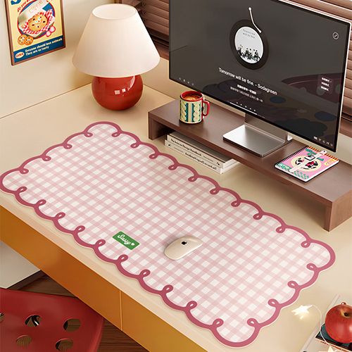 Checkered Desk Mat,   Mouse Pad, Desk Matt for Desktop, Desk Pad for Keyboard and Mouse,  Large Cute Computer Mousepad for Office Home Dorm（35*80cm）