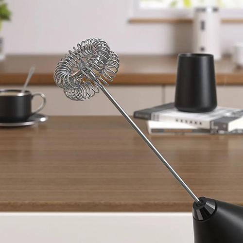 3-Speed Rechargeable Milk Frother with Cover, Dual Coil Whisk Coffee Frother Handheld - Portable Hand Frother Wand for Coffee Matcha Cappuccino & Hot Chocolate, Kitchen Gift, Black