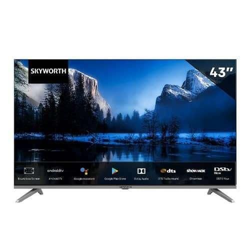 Skyworth 43' inch 4k  Frameless Smart GOOGLE TV  Android Bluetooth Enabled Netflix Youtube I-cast Prime Video Google Play Assistant Television CHROME CAST  In built Wi-FI & OK GOOGLE.
