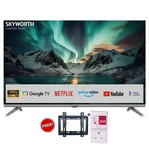 SKYWORTH 43" INCH BLUETOOTH ENABLED FRAMELESS FHD SMART TV ANDROID TELEVISION NETFLIX YOUTUBE 43 INCH BUILT-IN WIFI APPSTORE 1GB RAM 8GB ROM 2*USB PORTS,3*HDMI PORT-1 YEAR WARRANTY