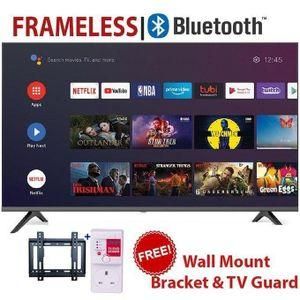GLOBALSTAR 40"INCH BLUETOOTH ENABLED SMART ANDROID TV NETFLIX ,YOUTUBE TELEVISION INBUILT DECODER , BUILT-IN WIFI, APP STORE 1GB-RAM 8GB-ROM 2*USB PORTS,3*HDMI PORTS +WALL BRACKET AND TV GUARD