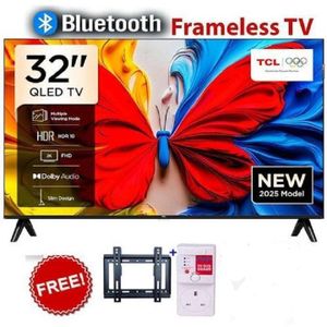 TCL 32" Inch,32S5K Television Smart TV QLED HDR 10 Google TV, Dolby Audio, Game Mode+FREE TV GUARD AND WALL BRACKET-1 YEAR WARRANTY