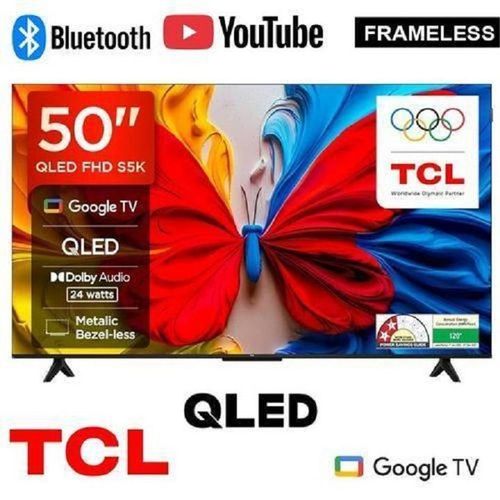 TCL 50 INCH S5K QLED Google TV with Youtube,Netflix and Bluetooth enabled with cutting-edge display technology +TV GUARD AND WALL MOUNT -1 year warranty