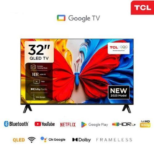 TCL 32" Inch,32S5K Television Smart TV QLED HDR 10 Google TV, Dolby Audio, Game Mode+FREE TV GUARD AND WALL BRACKET-1 YEAR WARRANTY