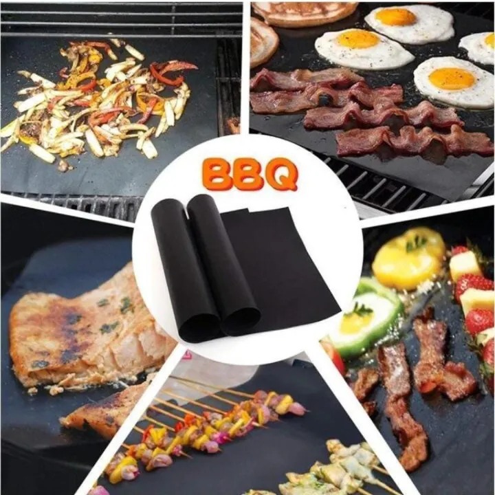Non-Stick BBQ Grill Mats - Reusable Grill Liners for Gas, Charcoal, and Electric Grills, Heat Resistant Up to 500°F, Easy Clean Cooking Sheets for Vegetables, Fish, and Burgers