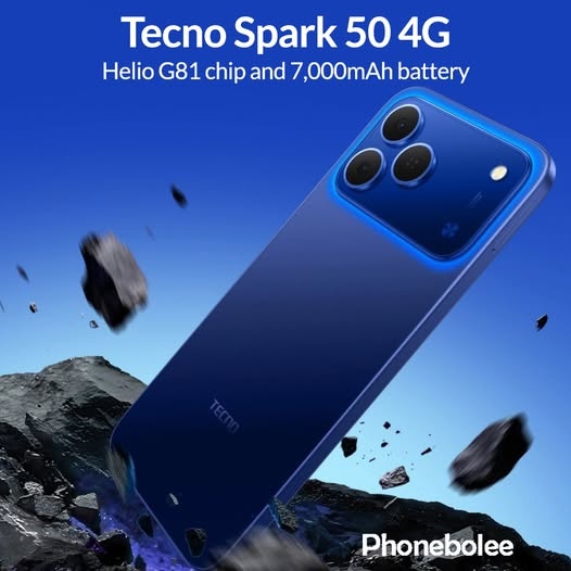 NEW ARRIVALS!! TECNO SPARK 50 4G:| 6.78″ IPS LCD Display | 6GB+12GB Extended RAM+256GB ROM | 7000mAh Battery | Dual SIM | 50MP Rear & 8MP Selfie Camera | Android 16 | 18W Fast Charging | Smartphones