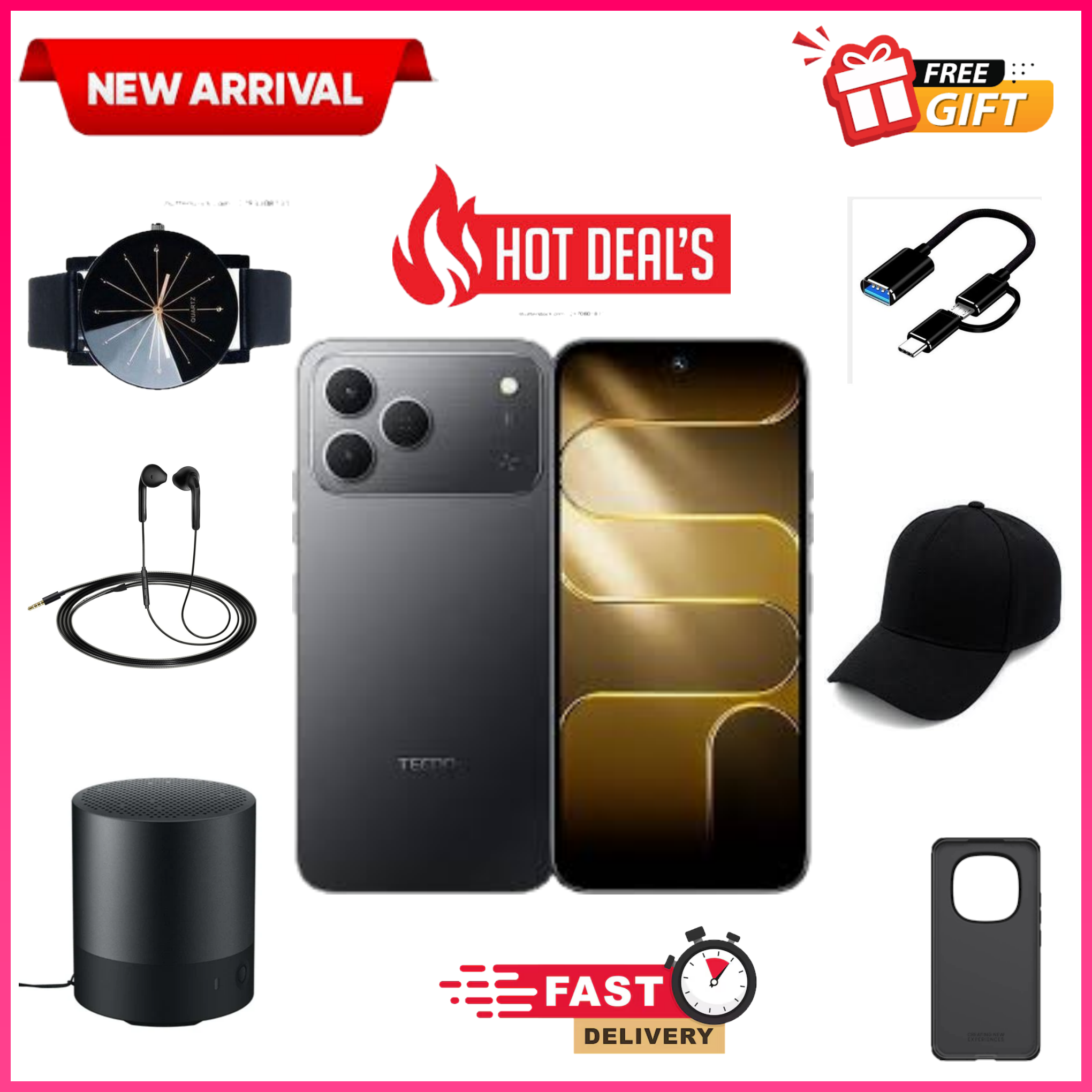 NEW ARRIVALS!! TECNO SPARK 50 4G:| 6.78″ IPS LCD Display | 4GB+4GB Extended RAM+128GB ROM | 7000mAh Battery | Dual SIM | 50MP Rear & 8MP Selfie Camera | Android 16 |  Smartphones+FREEBIES