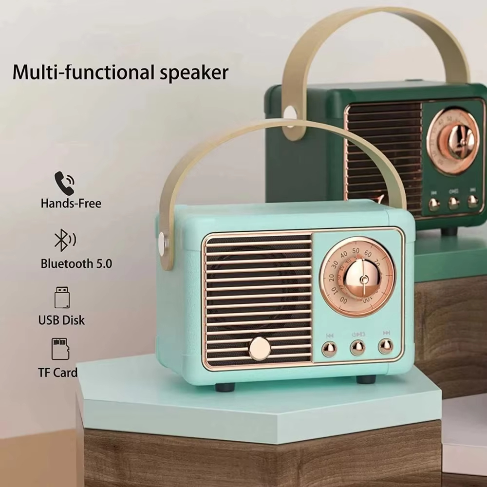 Retro Bluetooth Speaker Wireless Card Portable Subwoofer Mini Outdoor Student Small Bluetooth Speaker