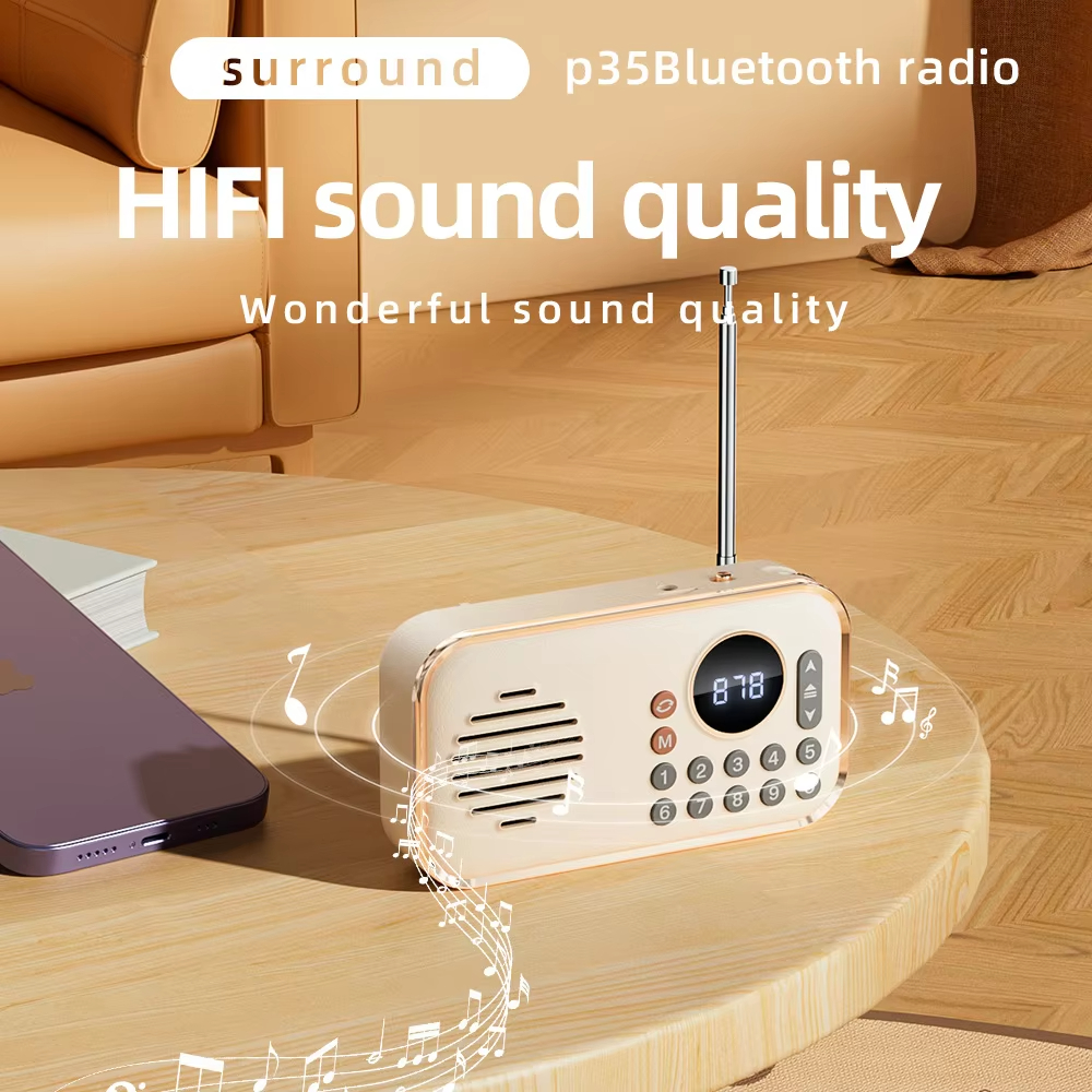 Wireless Stereo Bluetooth Speaker with Multi-band Radio Function HIFI Sound Support BT U Disk TF Card Mini Portable Super Bass