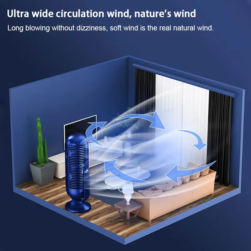 Desktop Electric fan Rechargeable Portable Home Air Conditioning Fan 5-Speed 720° Swivel Outdoor Camping Air Cooler Table Fans
