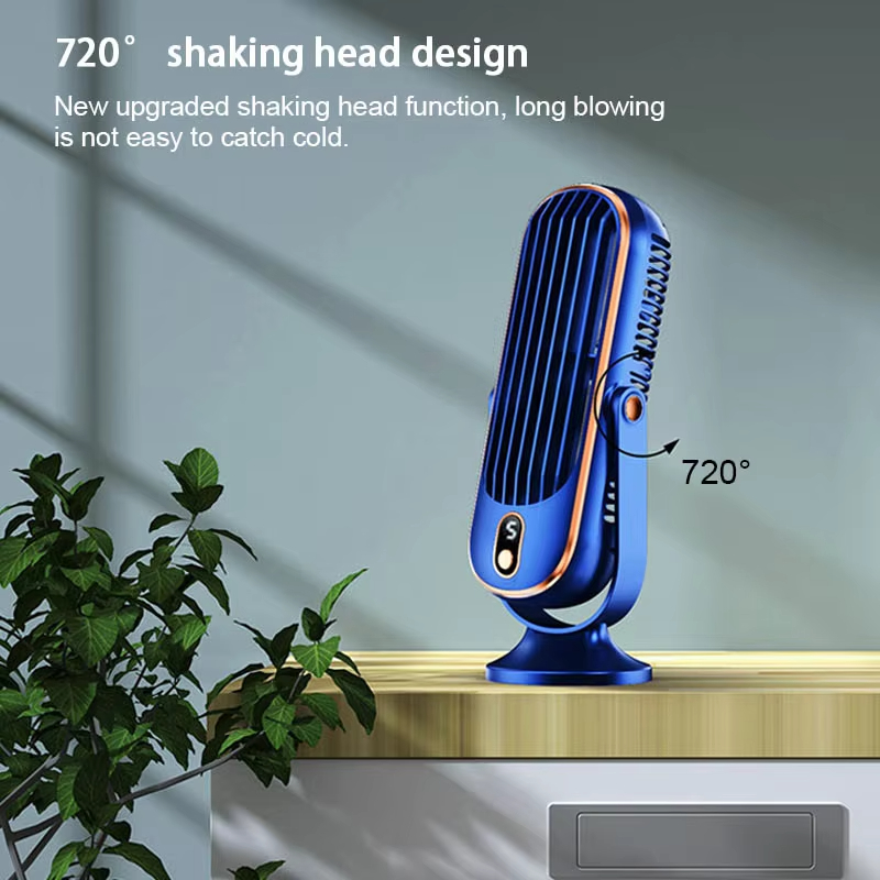 Desktop Electric fan Rechargeable Portable Home Air Conditioning Fan 5-Speed 720° Swivel Outdoor Camping Air Cooler Table Fans