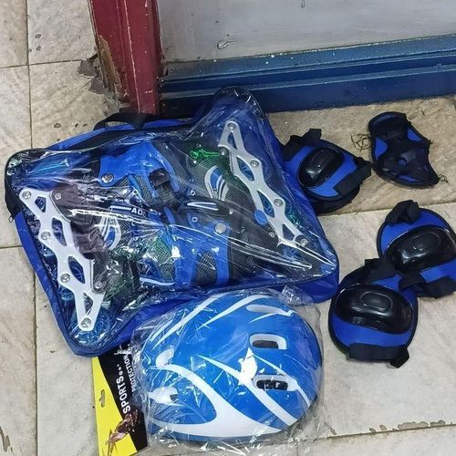 Blue Complete Skate Shoes Size 35-38 Speed Skates For Kids