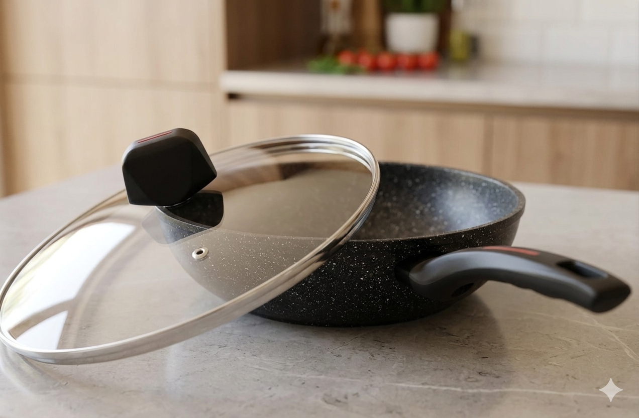 Edenberg EB-12916 8PCS Cookware Set – Marble Non-Stick, Aluminum, Induction Compatible