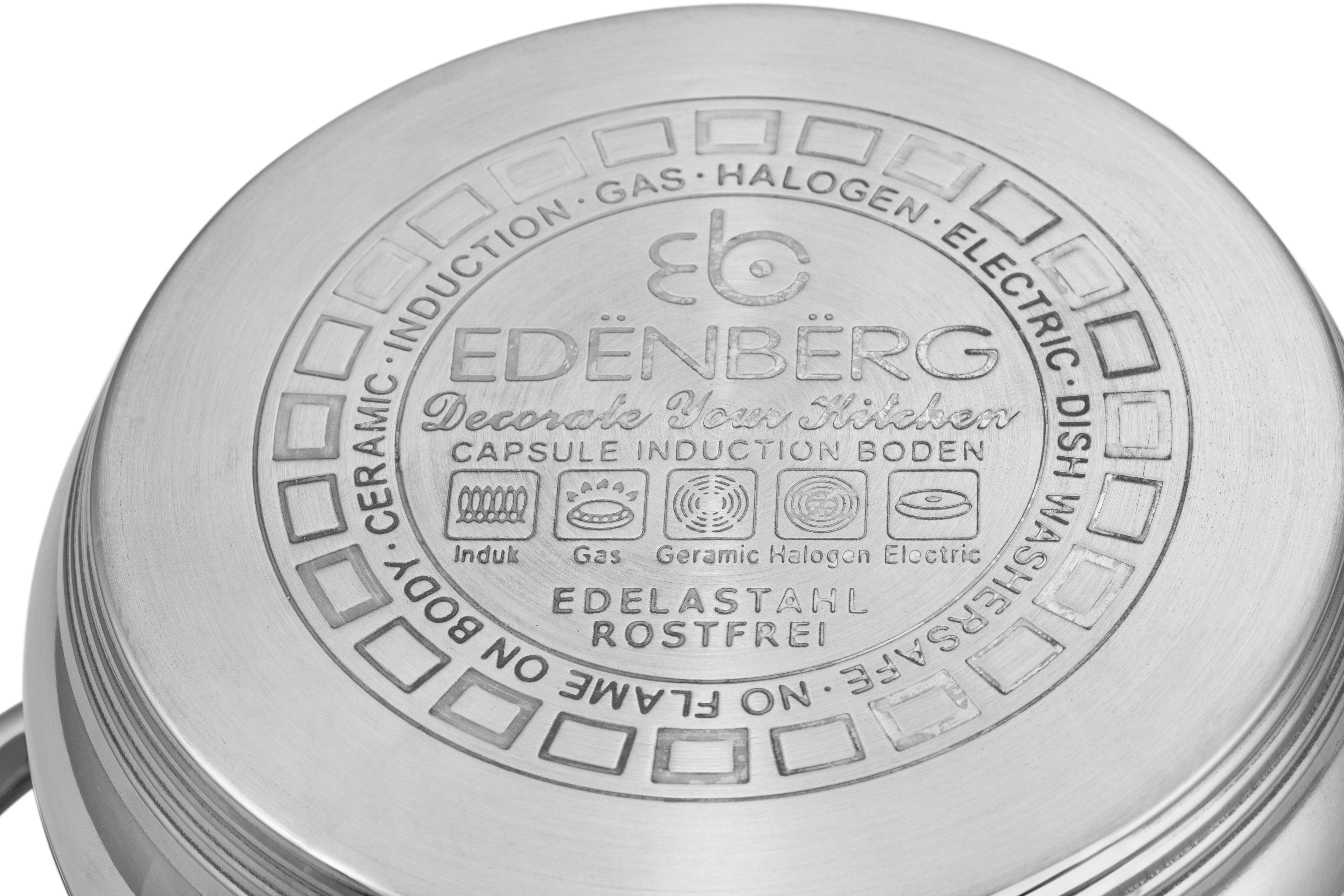 Edenberg 12PCS Stainless Steel Cookware Set with Marble Non-Stick Frypan – Premium Induction Ready