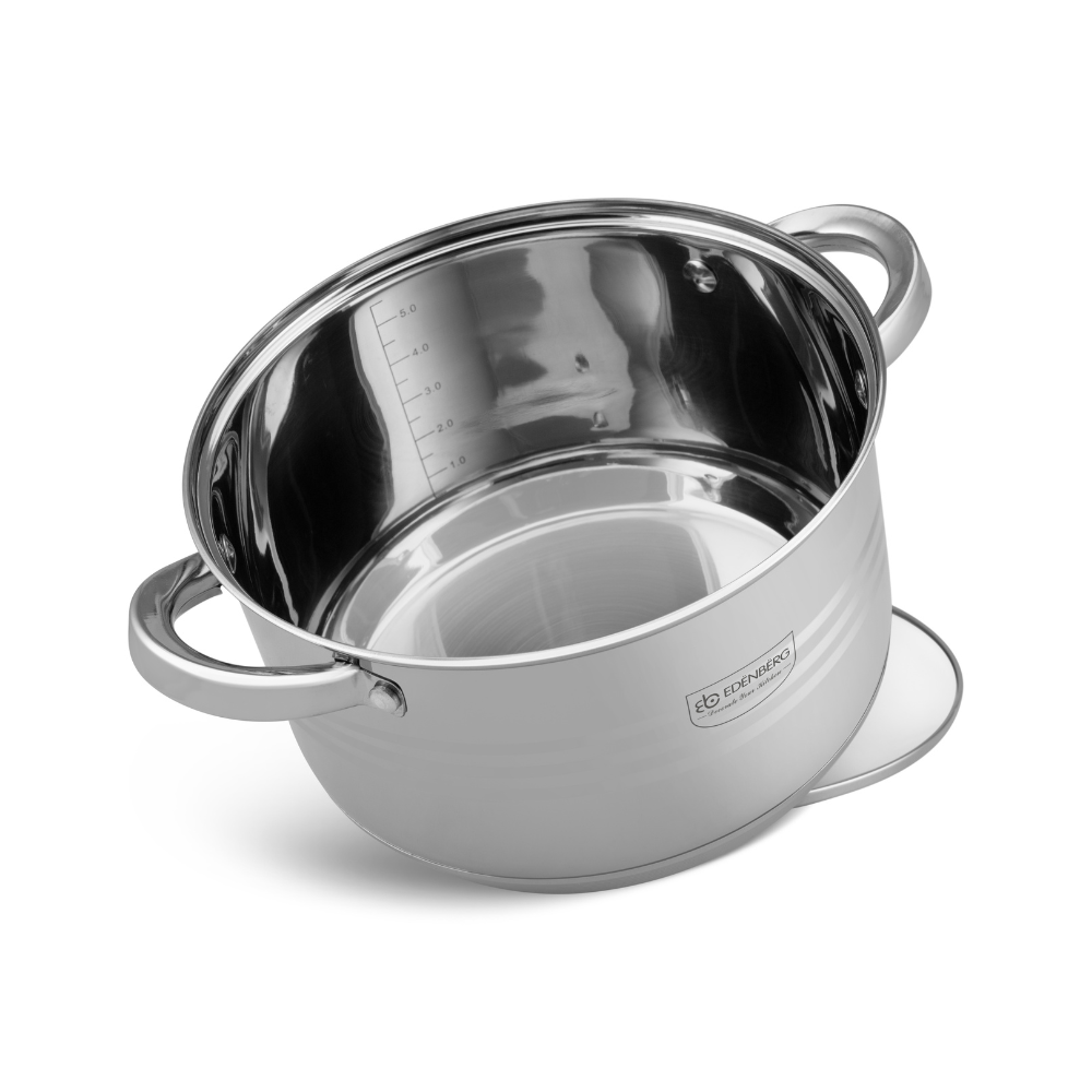 Edenberg 12PCS Stainless Steel Cooking Pot Set – Fast Heating, Durable & Induction Ready