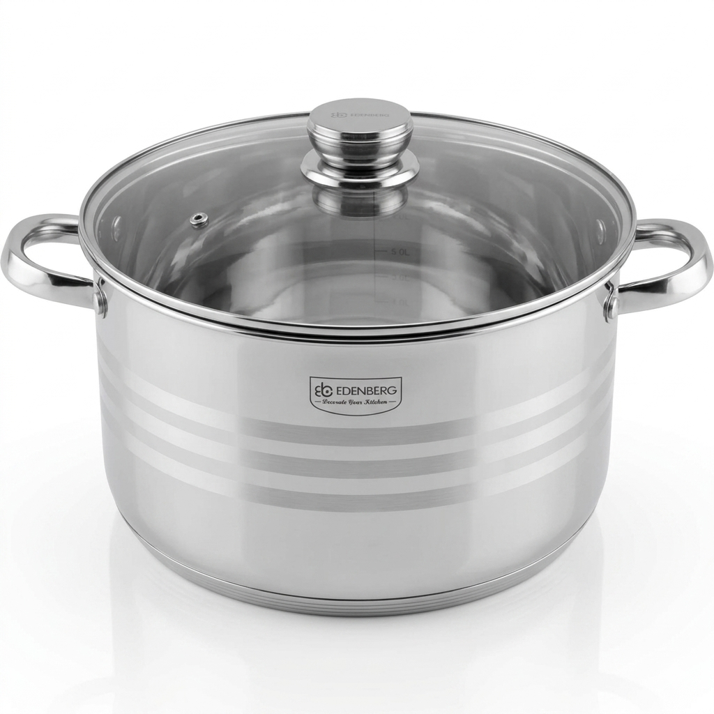 Edenberg EB-3022 34cm Stainless Steel Gastro Pot – 17.7L Large Capacity, Induction Compatible, Heavy Duty