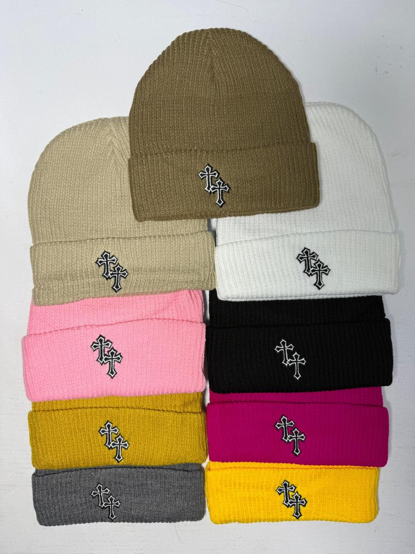 Chrome Crosses Ribbed Beanies, Chunky Woolen Beanie Hats, Gothic Beanie Hats, Fashion Marvin Hats (Best shop for Beanie Hats, Baseball Caps, Durags, Marvin Hats and Headwear Accessories)
