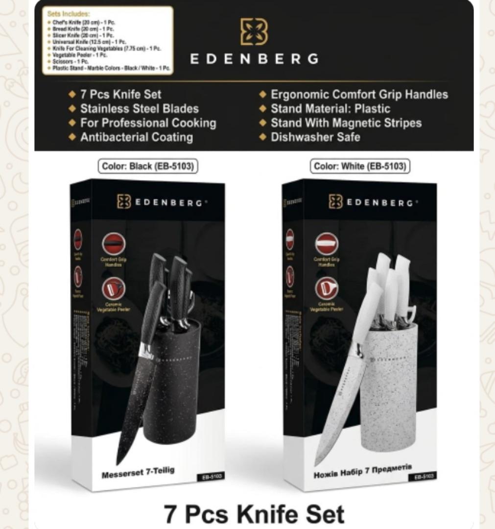 Edenberg Marble High Quality Kitchen Knife 7Pcs Set (Original)