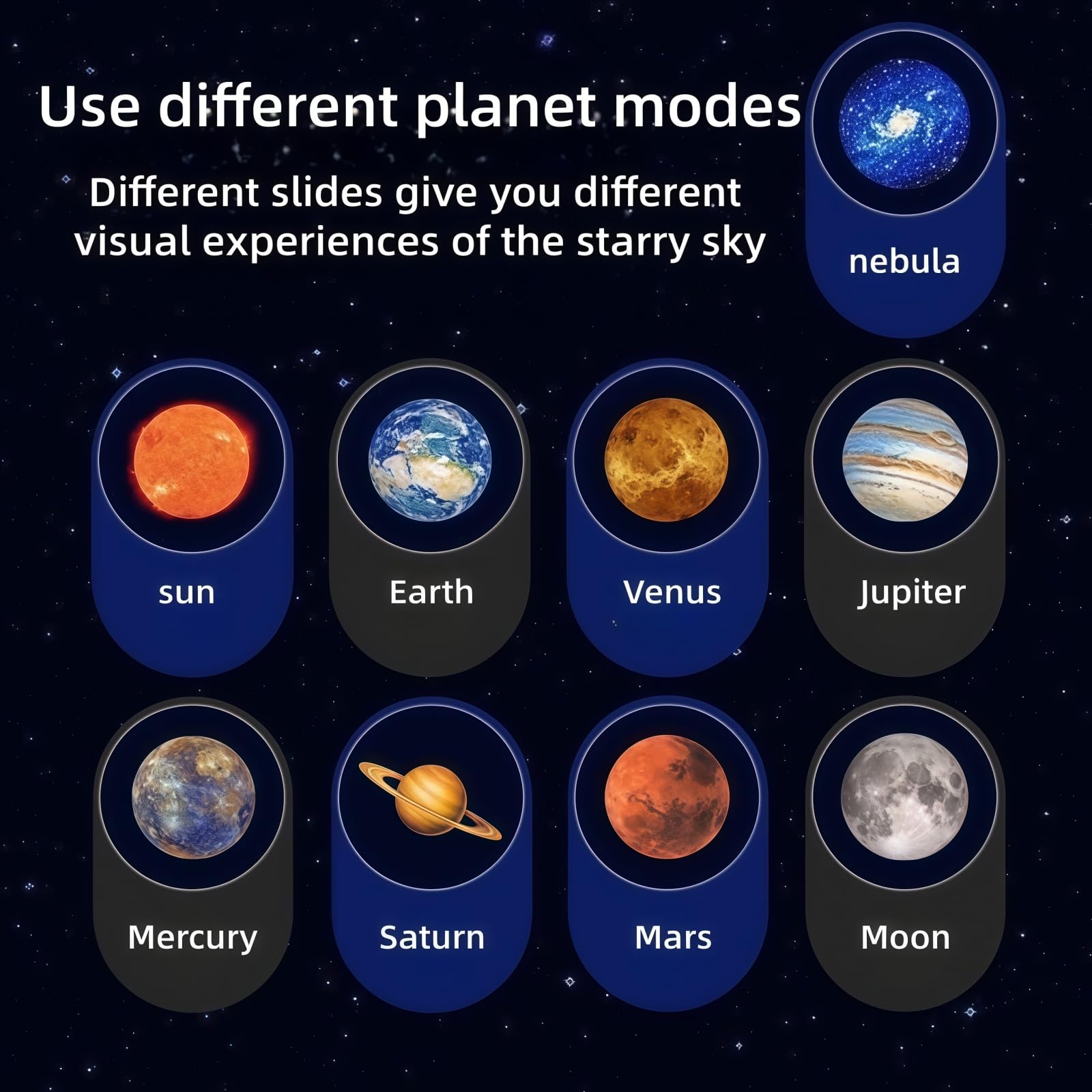Galaxy Star Projector Night Light USB Nebula Lamp with 10 Planet Modes Flexible Gooseneck Ceiling Projector for Bedroom Kids Room Space Ambient Light Romantic Home Decor Gift