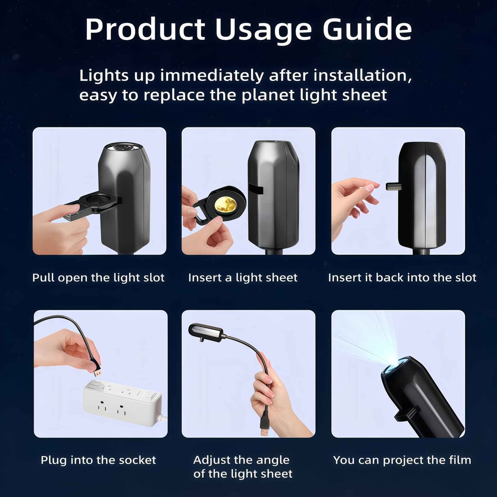 Galaxy Star Projector Night Light USB Nebula Lamp with 10 Planet Modes Flexible Gooseneck Ceiling Projector for Bedroom Kids Room Space Ambient Light Romantic Home Decor Gift