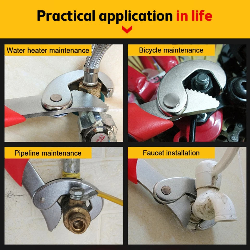 2PCS Universal Wrench Set Adjustable Spanner Multi Function Tool for Plumbing Auto Repair Quick Grip Self Adjusting Wrench Heavy Duty Durable Hand Tool for Home Garage Workshop Use