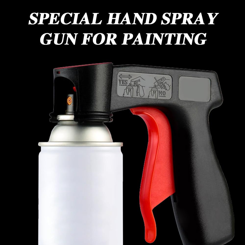2PCS Universal Aerosol Spray Can Trigger Handle Gun Grip Reusable Full Hand Spray Adapter for Spray Paint Adhesives Lubricants Car Cleaning Home DIY Easy Clip On Off Comfort Handle Tool