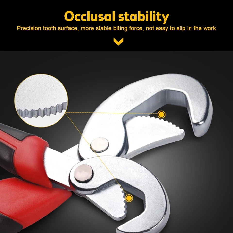 2PCS Universal Wrench Set Adjustable Spanner Multi Function Tool for Plumbing Auto Repair Quick Grip Self Adjusting Wrench Heavy Duty Durable Hand Tool for Home Garage Workshop Use