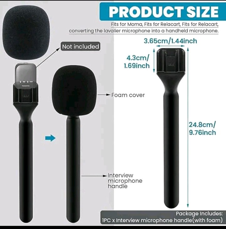 Mic Holder Handheld Stand for Wireless Microphone(Wireless Interview Microphone Adapter Handheld Mount Holder for DJI Mic Stand, Holder for DJI Mic 1/2 / Rode Wireless GO II, for Hollyland Lark M1 /C)