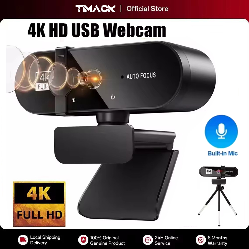 TIMACK® Webcam 1080P Mini Camera 2K Full HD Webcam with Microphone 30fps USB Web Cam for Auto Focus PC Laptop Video Shooting Camera