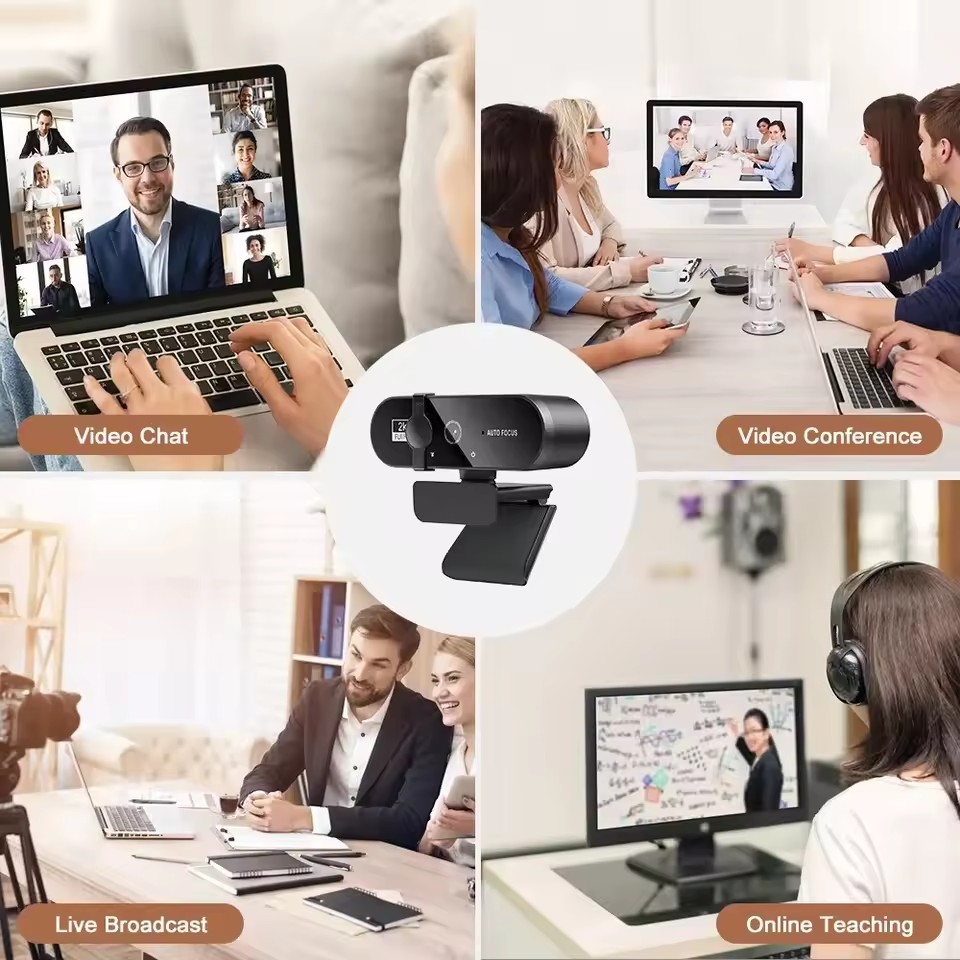 TIMACK® Webcam 1080P Mini Camera 2K Full HD Webcam with Microphone 30fps USB Web Cam for Auto Focus PC Laptop Video Shooting Camera
