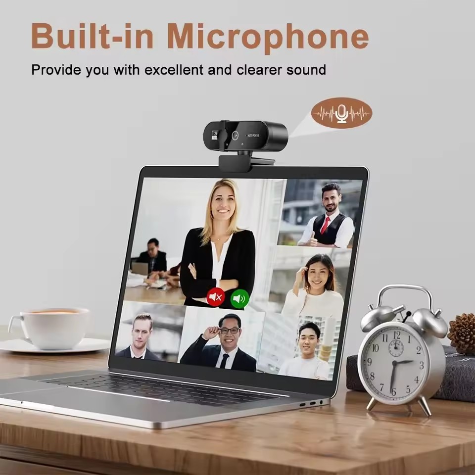 TIMACK® Webcam 1080P Mini Camera 2K Full HD Webcam with Microphone 30fps USB Web Cam for Auto Focus PC Laptop Video Shooting Camera