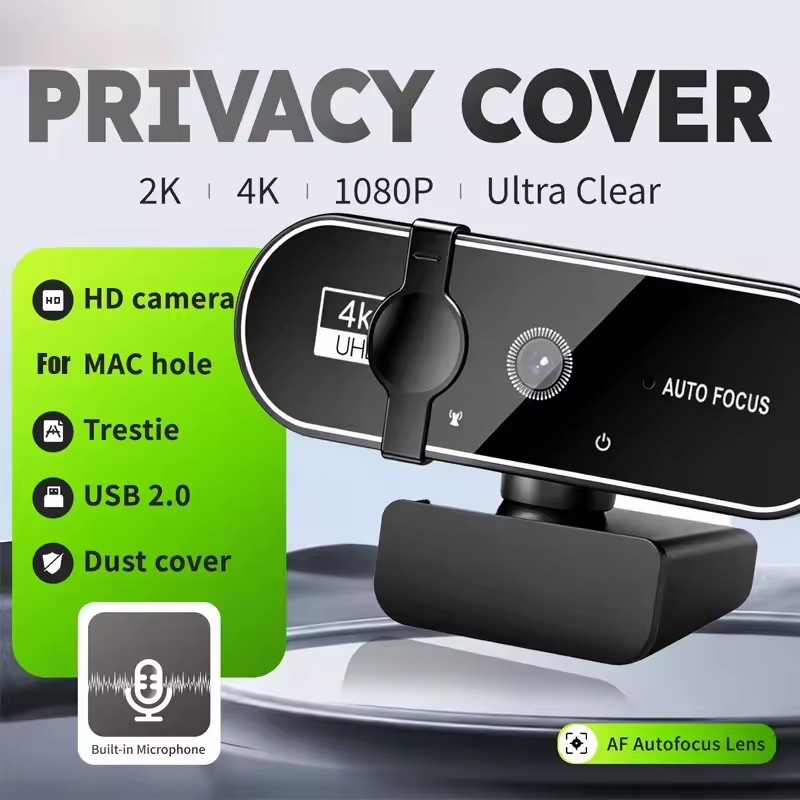 TIMACK® Webcam 1080P Mini Camera 2K Full HD Webcam with Microphone 30fps USB Web Cam for Auto Focus PC Laptop Video Shooting Camera