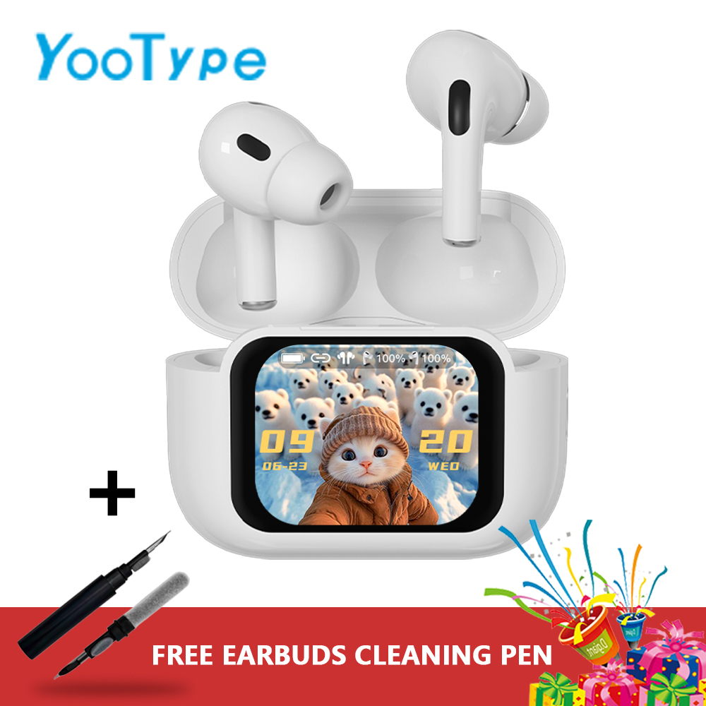 Wireless Earbuds YooType E11 Color Touch Screen ANC Bluetooth Earphones Smart Noise Cancelling Sport Gaming Stereo Music Headset IPX5 Waterproof with Mic Long Battery Life for All iOS Android Phones